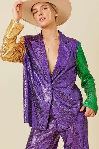 Mardi Gras Sequin blazer