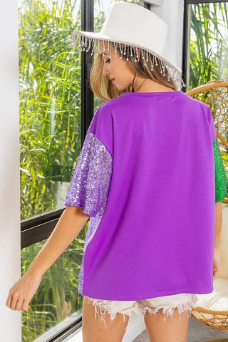 Mardi Gras Sequin Top