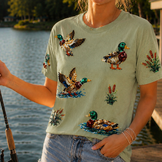 Duck season sequin southern tshirt