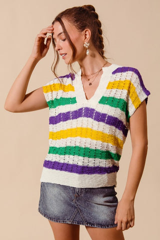 Mardi Gras Dolman Top