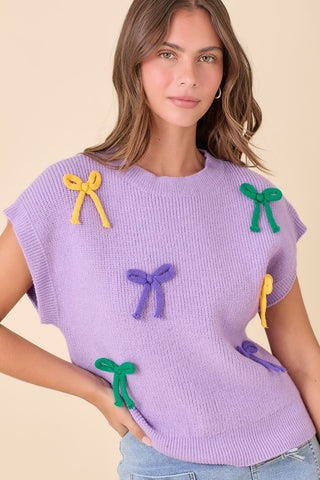 Mardi Gras Bows Sweater