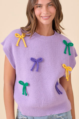 Mardi Gras Bows Sweater