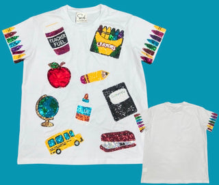 Sequin Teacher T-Shirt