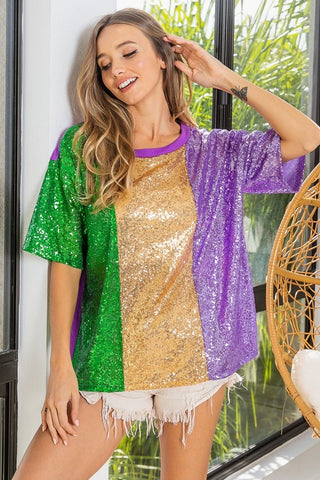 Mardi Gras Sequin Top