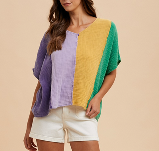 Mardi Color block top 