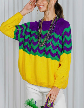 Mardi Gras Fair Isle Sweater