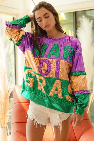 Metallic Mardi Gras Top 