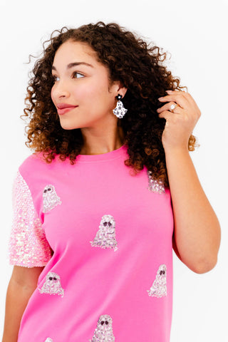 Boo Ghost Sequin Halloween Top