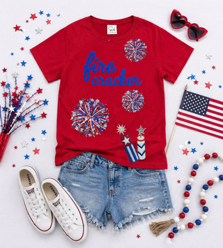 Sequin Fireworks 4th of July T-Shirt