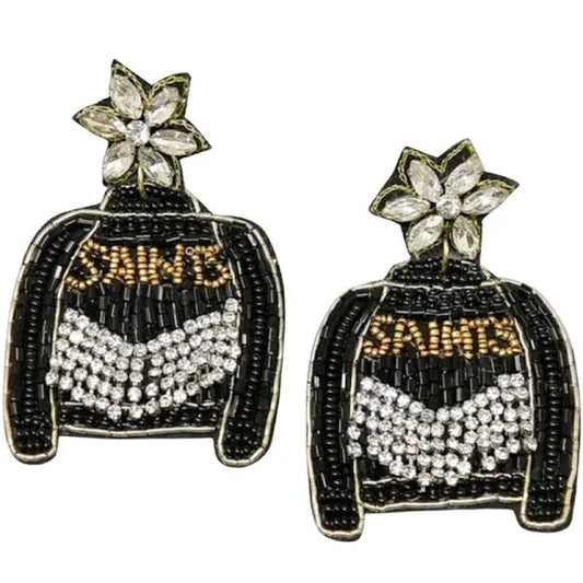 Saints Cowgirl Jacket Earrings