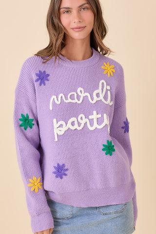 Mardi Gras Party Sweater