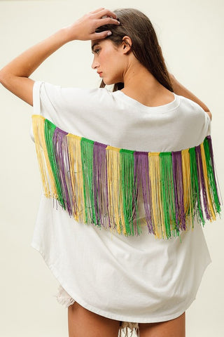 Mardi Gras Sequin Fringe Shirt