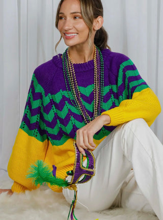 Mardi Gras Fair Isle Sweater