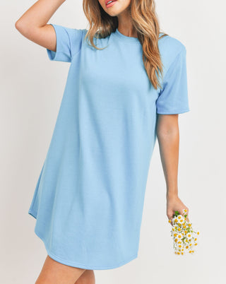 Tee Shirt Dress with Rounded Hem 