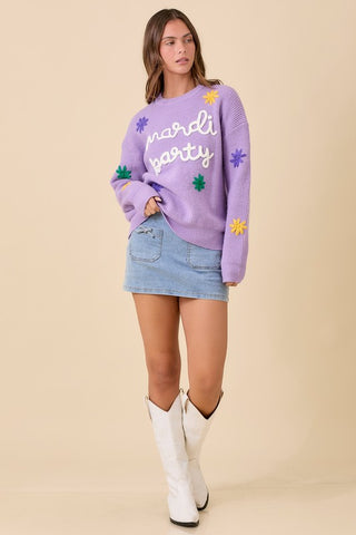 Mardi Gras Party Sweater