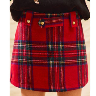 CHRISTMAS CHECKERED PLAID HOLIDAY SKORTS WITH BACK ZIPPER -