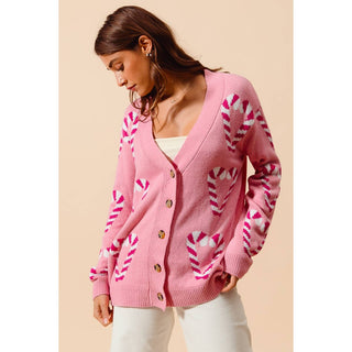Christmas Candy Cane Cardigan ￼