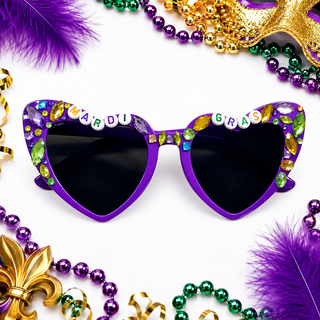 Mardi Gras Cat eye Jeweled Sunglasses