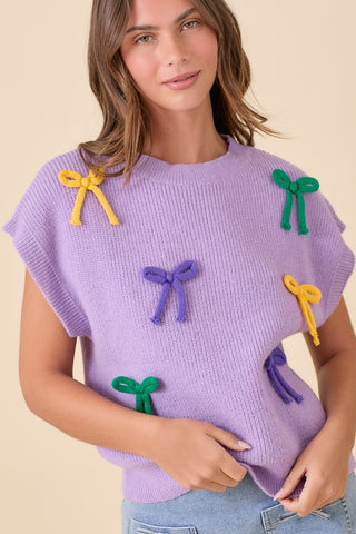 Mardi Gras Bows Sweater