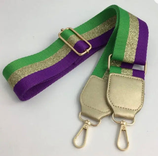 Mardi Gras striped Purse Strap