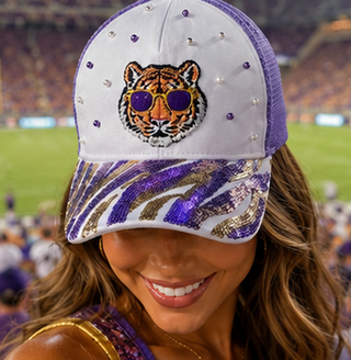 LSU Tigers hat at a football game