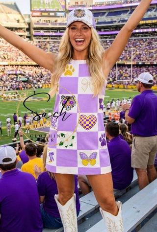 Tiger Sequin Patch Tank Dress