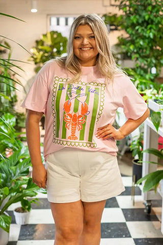 Dolce Vita on Pink Tee Shirt Blank -