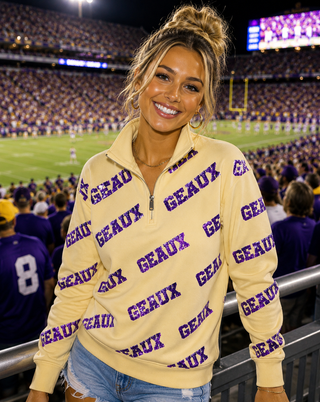 Geaux Sequin Quarter Zip SweatShirt