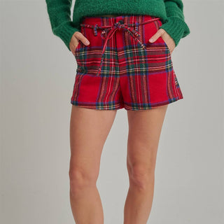 Holiday Christmas Checkered Plaid Shorts