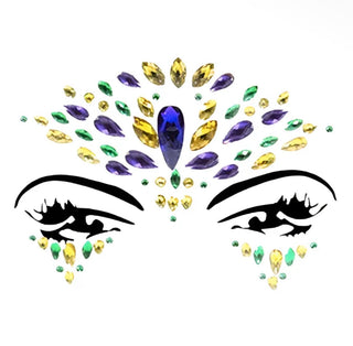 Mardi Gras Stick on Rhinestones Face Gems