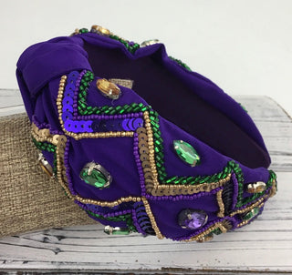 Mardi Gras Queen Chevron Headband