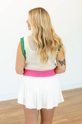 Tennis Ball Glitter Patches Sweater Vest -