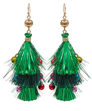 Metallic Christmas Tinsel Earrings 