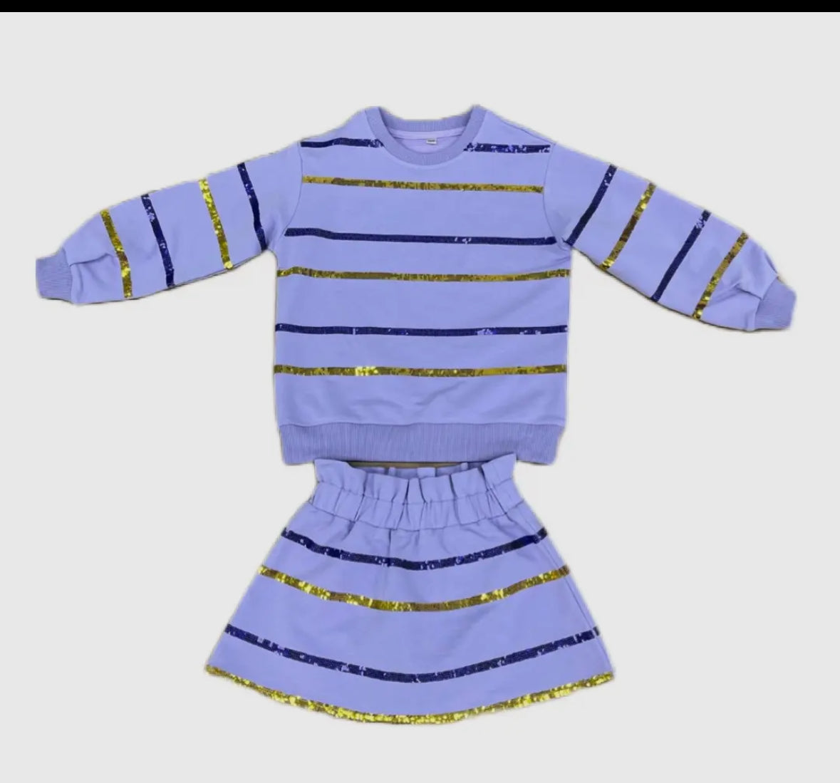 Game Day Purple & Gold Sweatshirt and Skirt Set