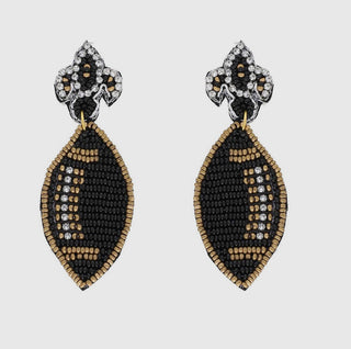 Saints Jeweled football Earrings 