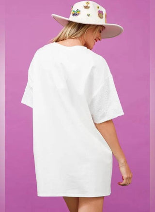 Mardi Gras Sequin T Shirt Dress -
