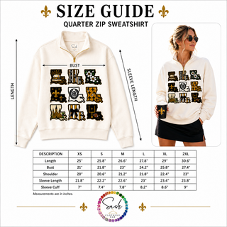 Black & gold Game Day New Orleans Sequin Zip Sweatshirt 