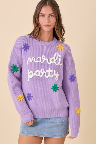 Mardi Gras Party Sweater