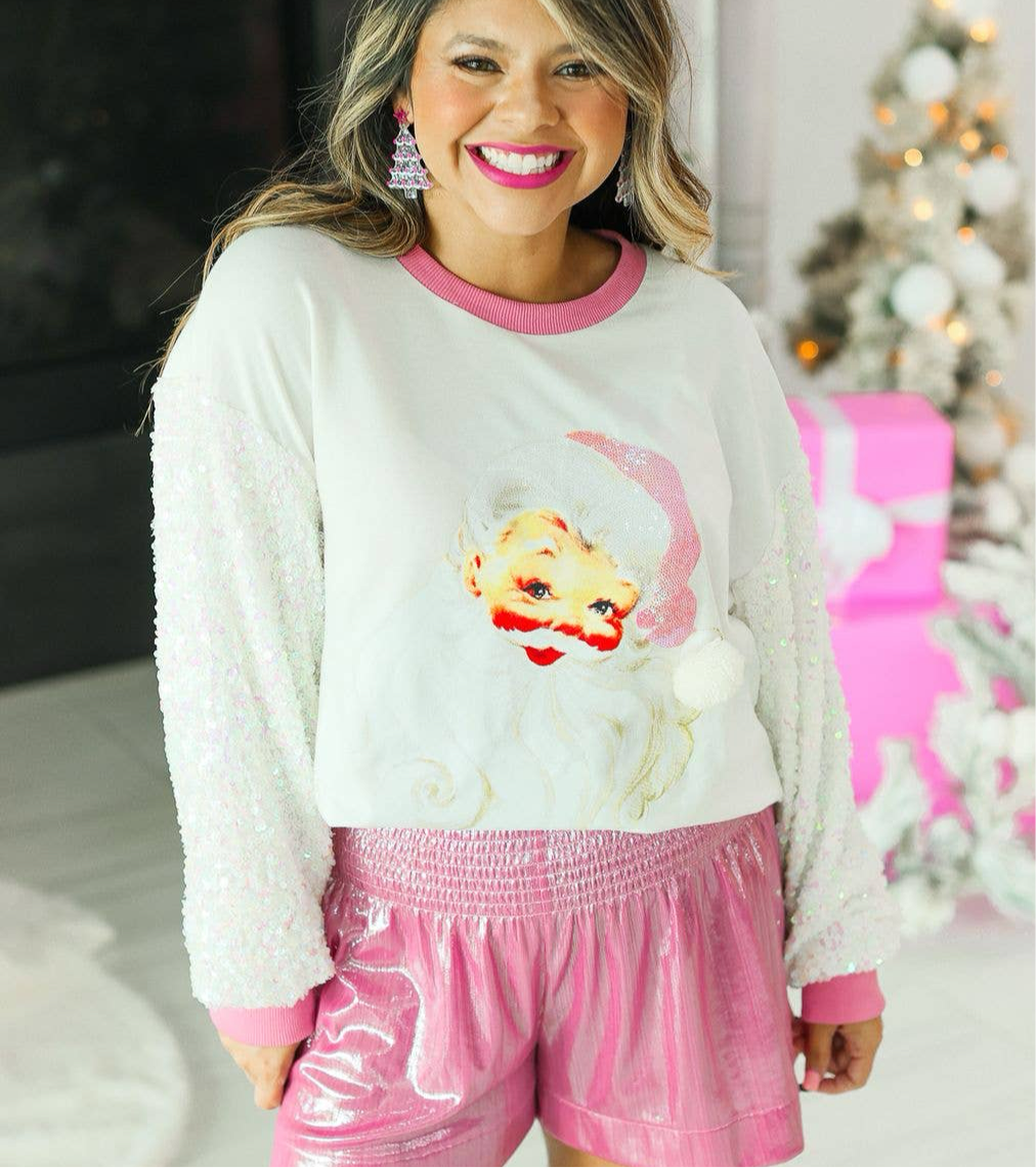 Santa Claus sequin sleeve Sweater