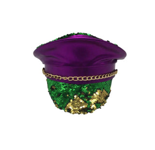 Sequin mardi Gras captains hat