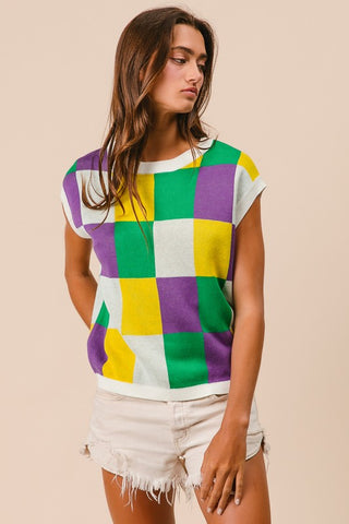 Mardi Gras Checkered Tank