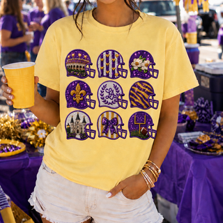 LSU sequin helmet tshirt 