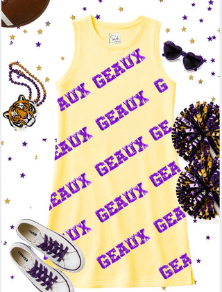 Sequin Geaux yellow Tank Dress