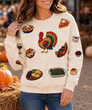 Sequin Thanksgiving Turkey Sweatshirt