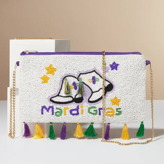 Mardi Gras Boots Beaded Clutch Bag 