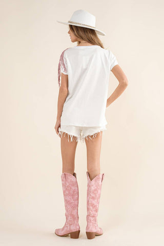 Cowgirl Fringe Sequin T-shirt