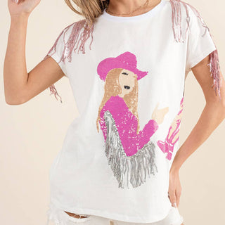 cowgirl fringe sequin shirt