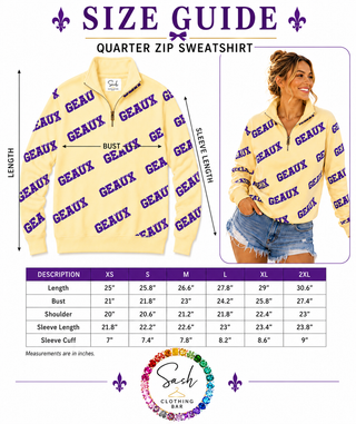 Geaux Sequin Quarter Zip SweatShirt