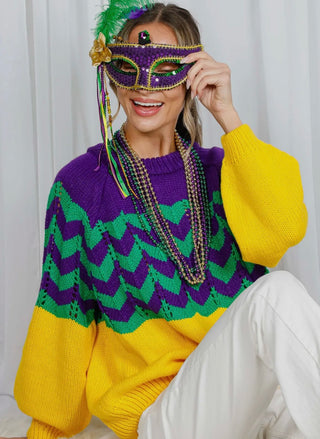 Mardi Gras Fair Isle Sweater