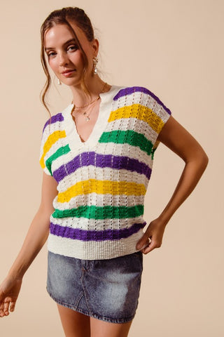 Mardi Gras Dolman Top